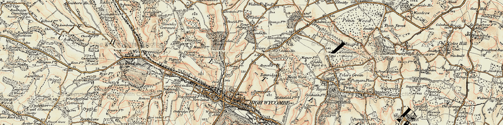 Old map of Terriers in 1897-1898