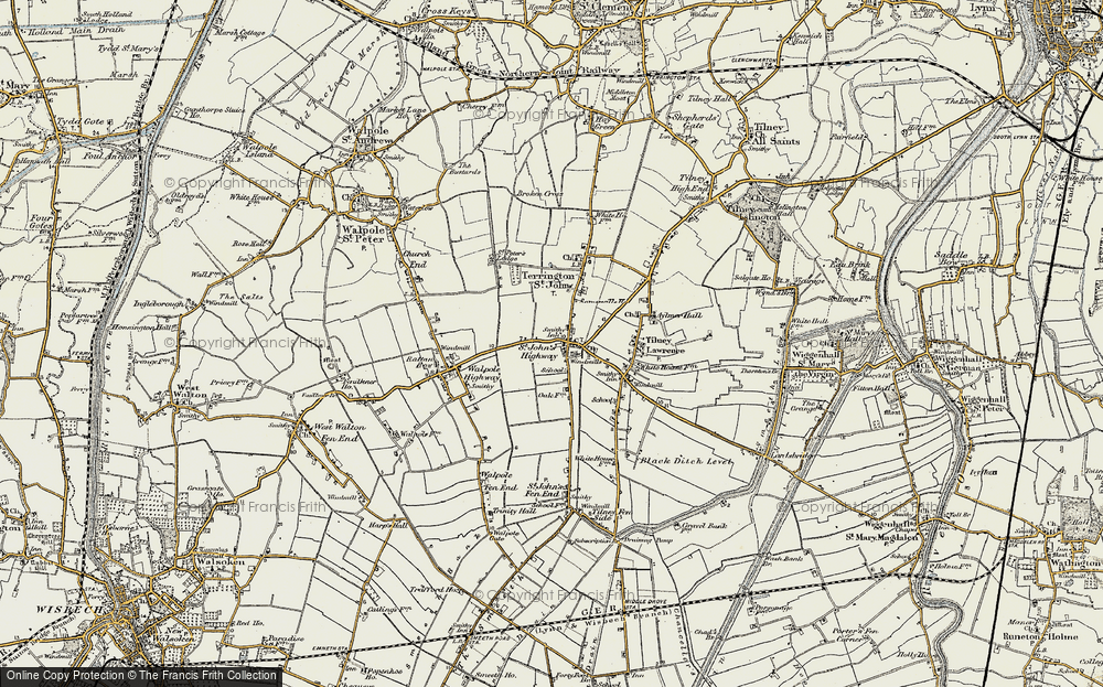 Old Map of Terrington St John, 1901-1902 in 1901-1902
