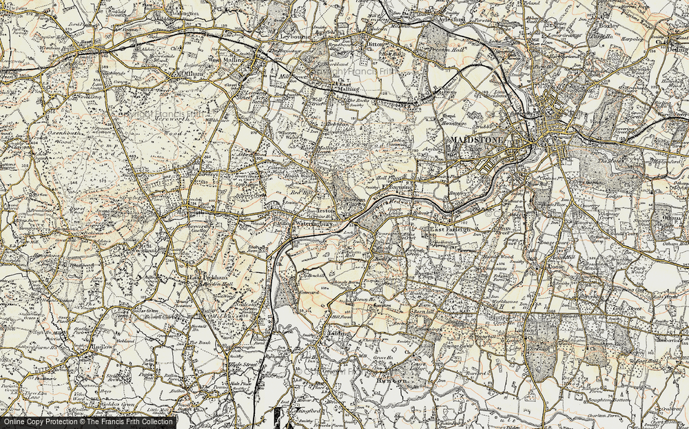 Old Map of Teston, 1897-1898 in 1897-1898