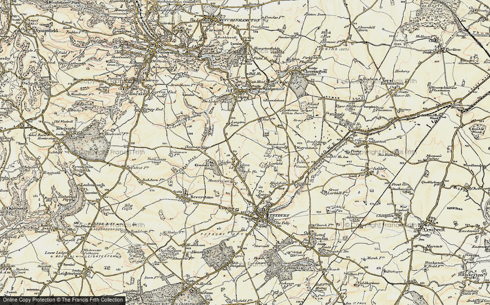 Old Map of Tetbury Upton, 1898-1900 in 1898-1900