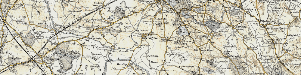 Old map of Tetchill in 1902