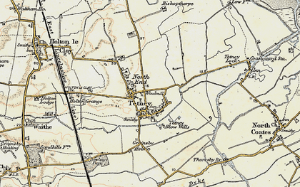 Old map of Tetney in 1903-1908