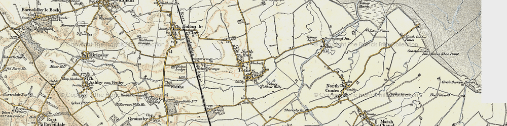 Old map of Tetney in 1903-1908