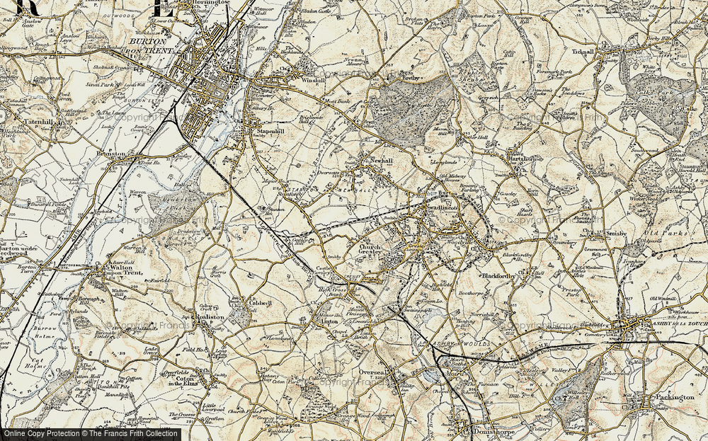 Old Map of Historic Map covering Stanton in 1902