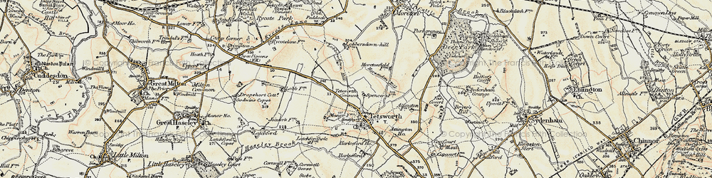 Old map of Tetsworth in 1897-1899