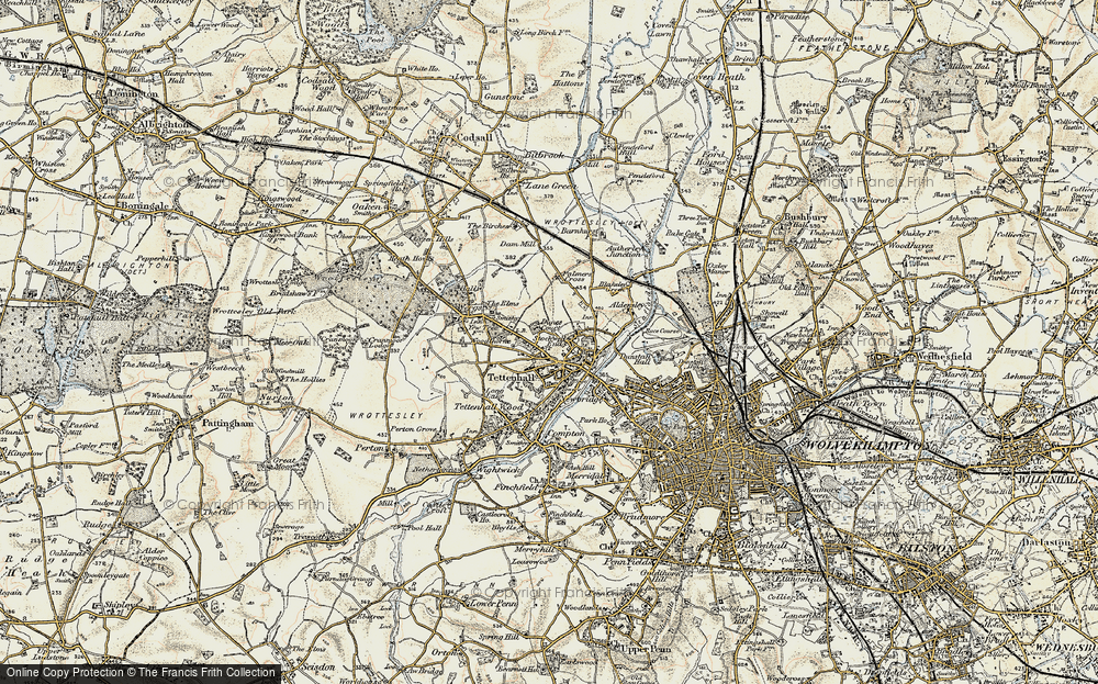 Old Map of Tettenhall, 1902 in 1902