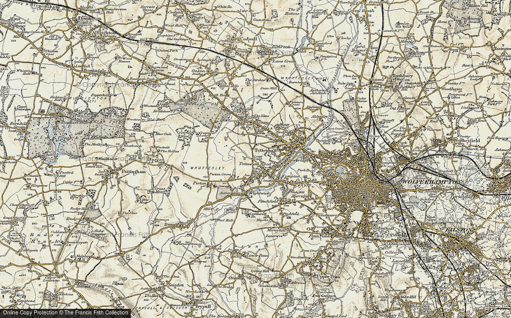 Old Map of Tettenhall Wood, 1902 in 1902