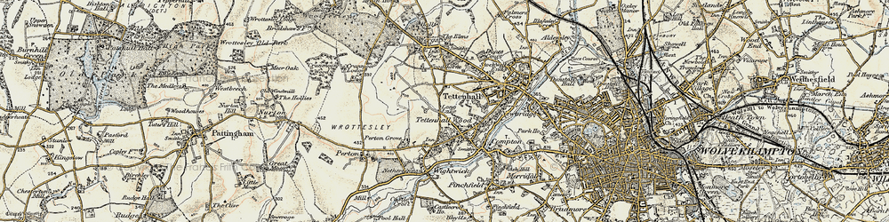 Old map of Tettenhall Wood in 1902