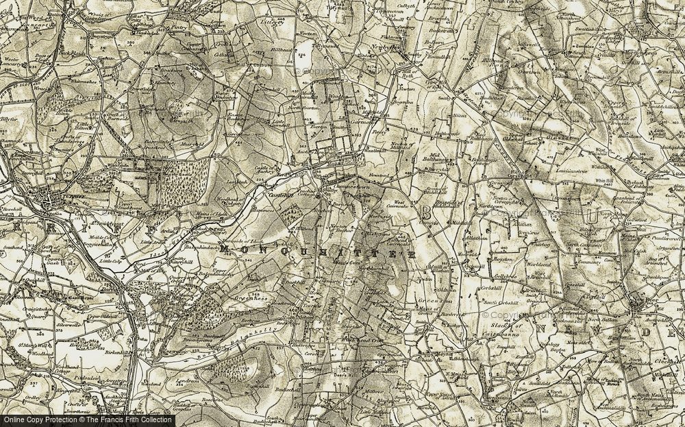 Old Map of Teuchar, 1909-1910 in 1909-1910