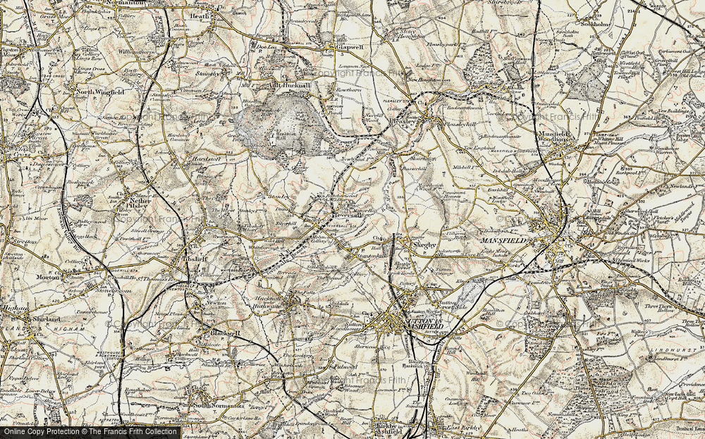 Old Map of Teversal, 1902-1903 in 1902-1903