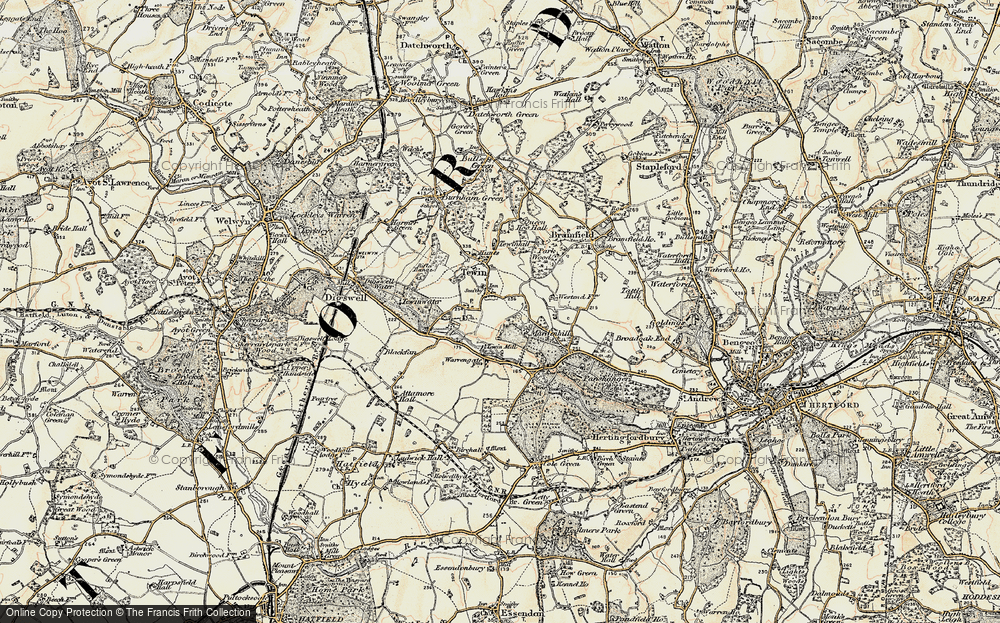 Old Map of Historic Map covering Westend in 1898-1899