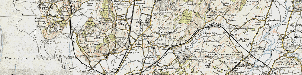 Old map of Tewitfield in 1903-1904