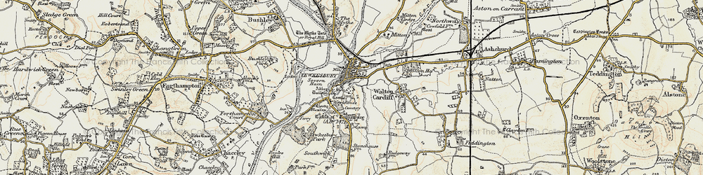 Old map of Tewkesbury in 1899-1900