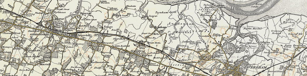 Old map of Teynham Street in 1897-1898