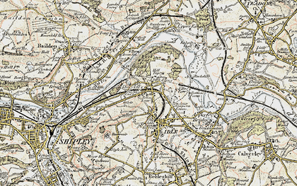Old map of Thackley End in 1903-1904