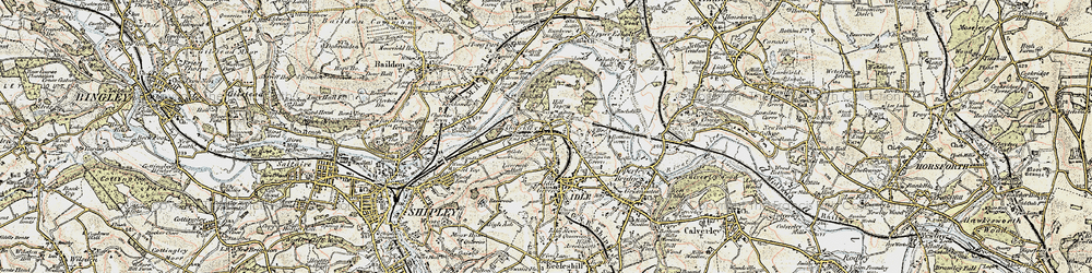 Old map of Thackley End in 1903-1904
