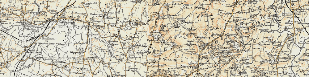 Old map of Thakeham in 1898