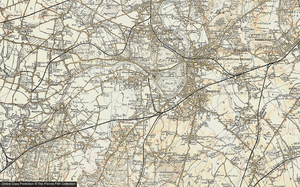 Old Map of Thames Ditton, 1897-1909 in 1897-1909