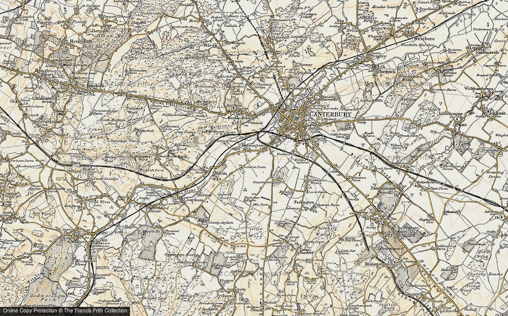 Old Map of Thanington, 1898-1899 in 1898-1899