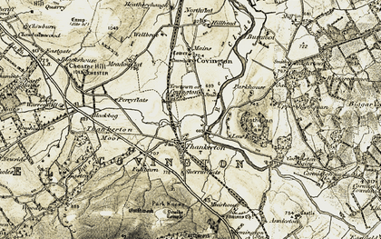Old map of Thankerton in 1904-1905