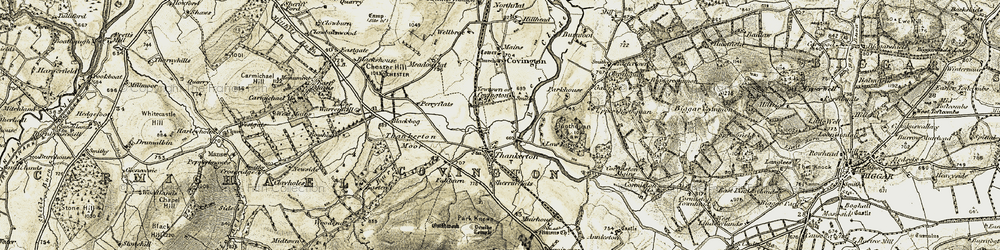 Old map of Thankerton in 1904-1905