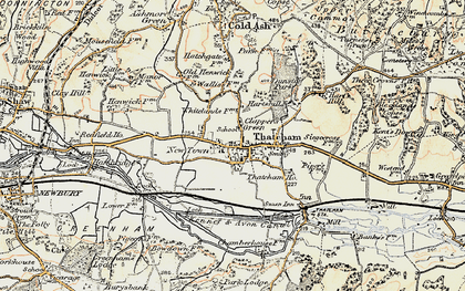 Old map of Thatcham in 1897-1900