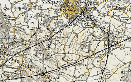 Old map of Thatto Heath in 1903