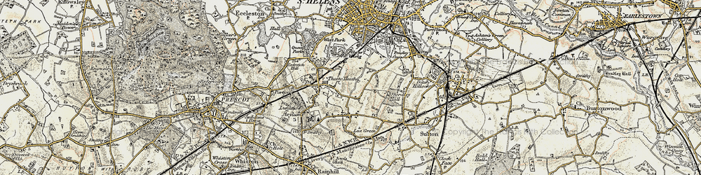 Old map of Thatto Heath in 1903