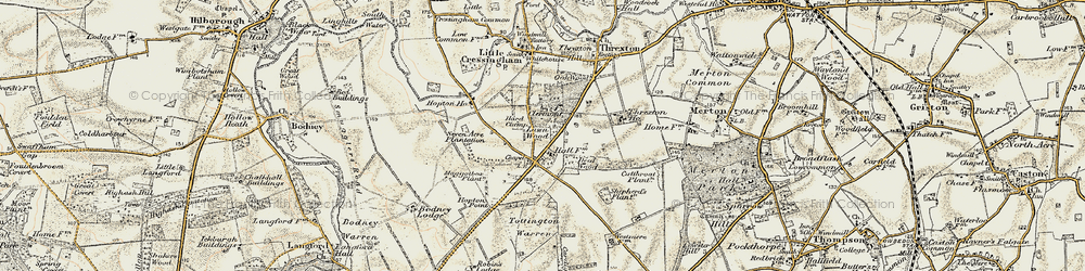 Old map of Bodney Camp in 1901-1902