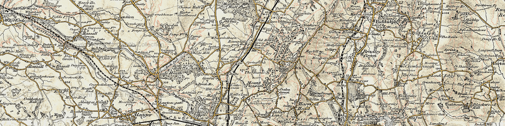 Old map of Ackers Crossing in 1902-1903