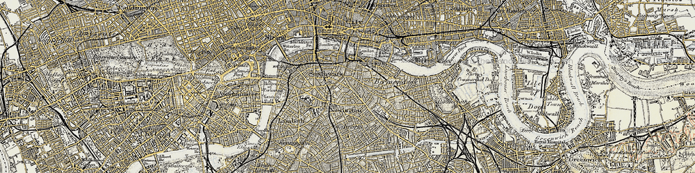 Old map of The Borough in 1897-1902