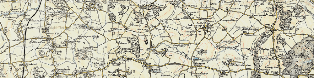 Old map of The Bourne in 1899-1902