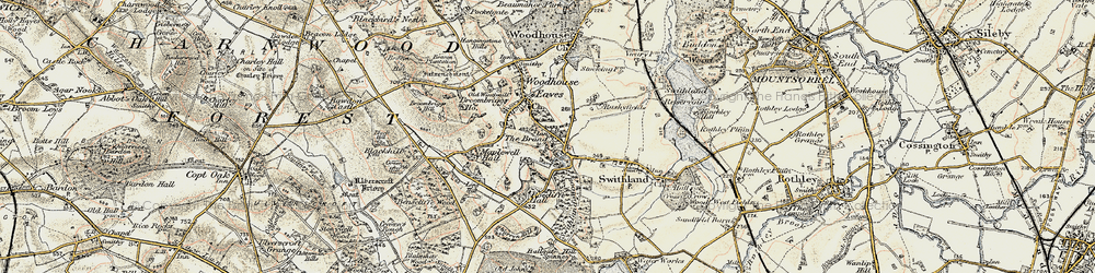 Old map of Swithland Wood in 1902-1903