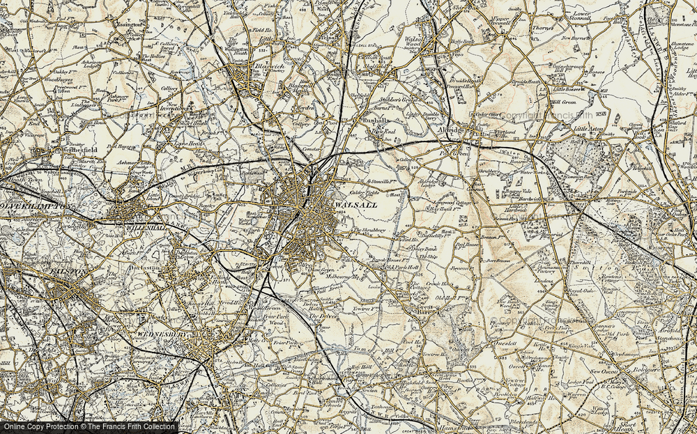 Old Map of Historic Map covering Wren's Nest in 1902