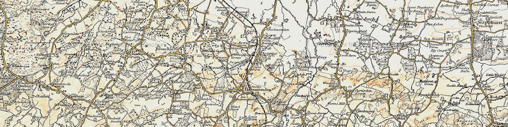 Old map of Baybrooks in 1897-1898