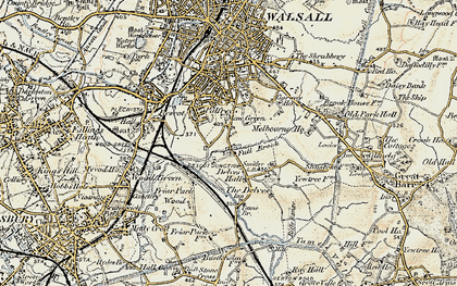 Old map of The Delves in 1902