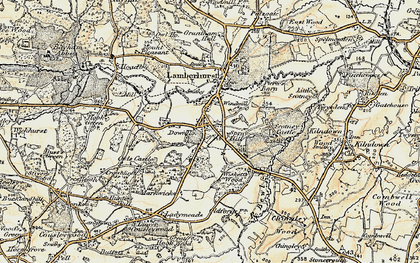 Old map of Wiskett's Wood in 1897-1898