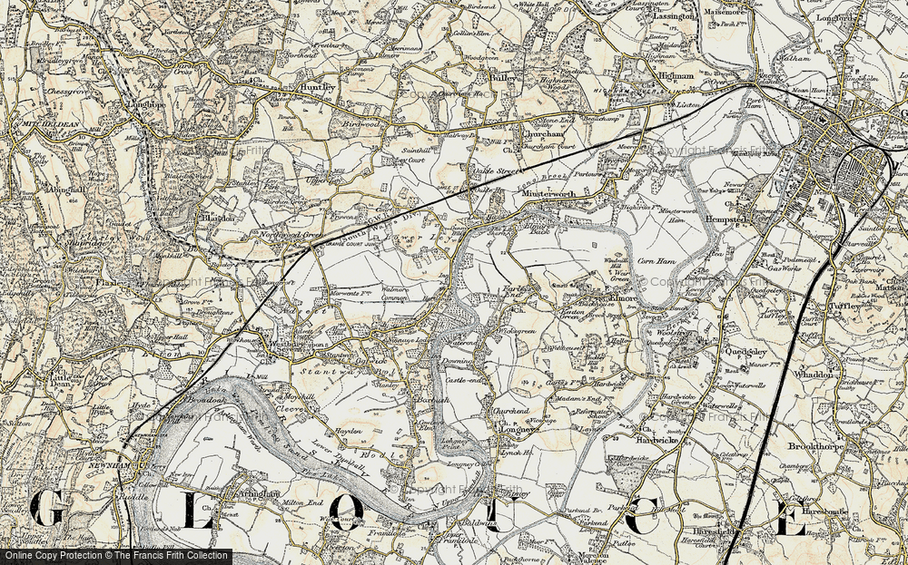 Old Map of Historic Map covering Bridgemacote in 1898-1900