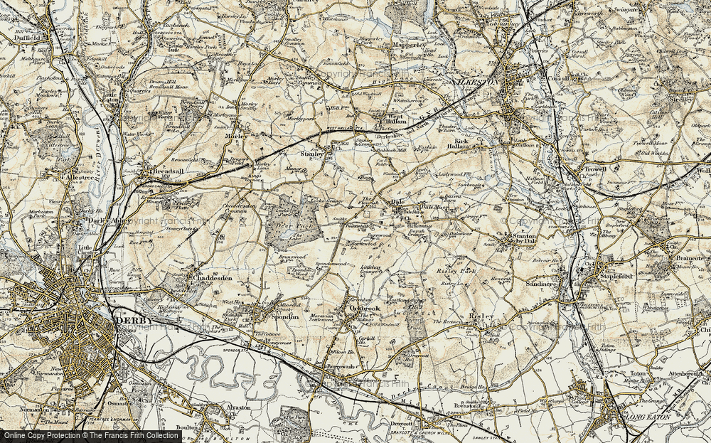 Old Map of Historic Map covering Burnwood in 1902-1903