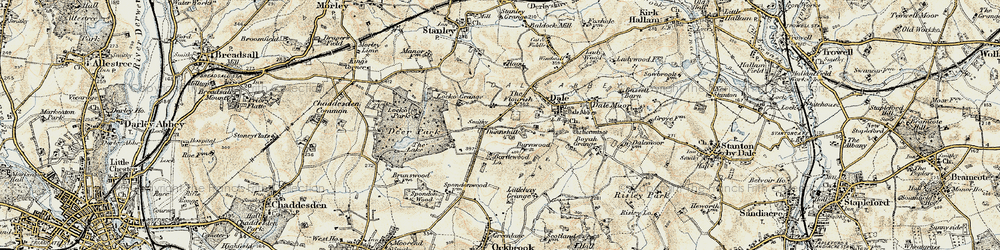 Old map of Burnwood in 1902-1903