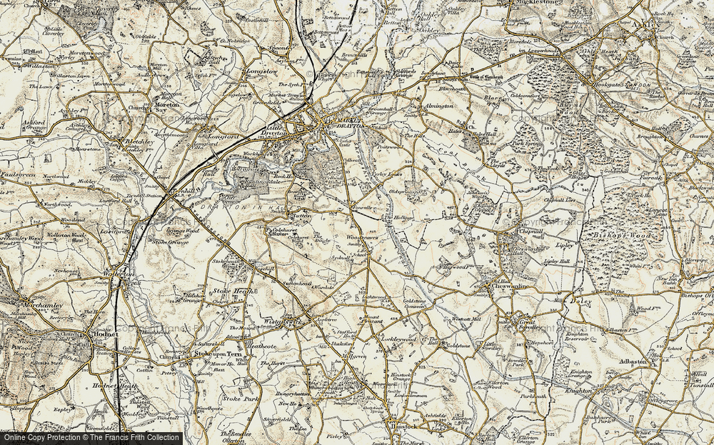 Old Map of The Four Alls, 1902 in 1902