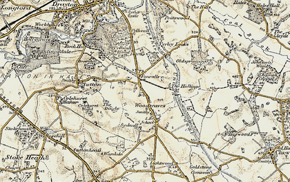 Old map of The Four Alls in 1902