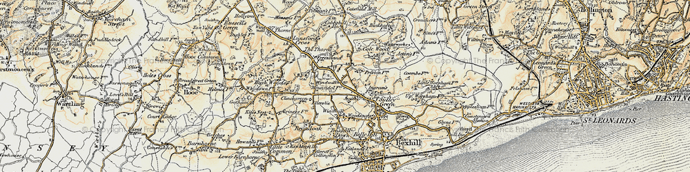 Old map of The Highlands in 1898