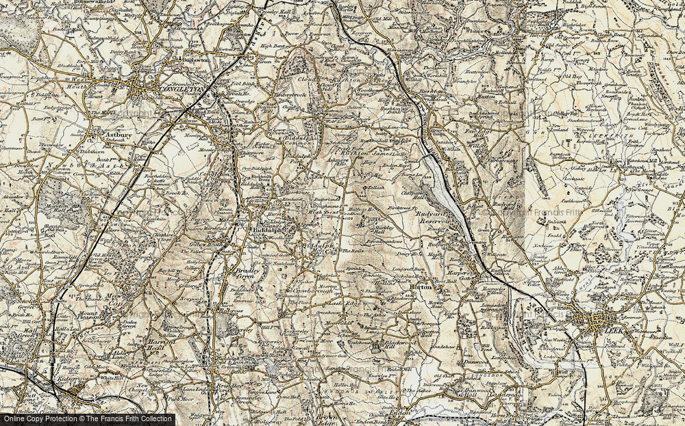 Old Map of Historic Map covering Butterlands in 1902-1903
