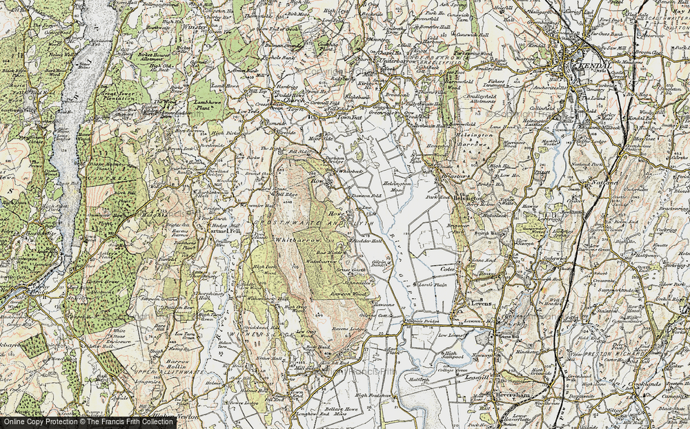 Old Map of Historic Map covering Whitbarrow Scar in 1903-1904