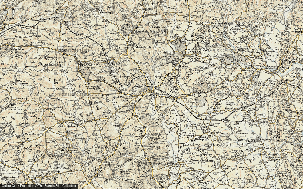 Old Map of Historic Map covering Burley in 1899-1902