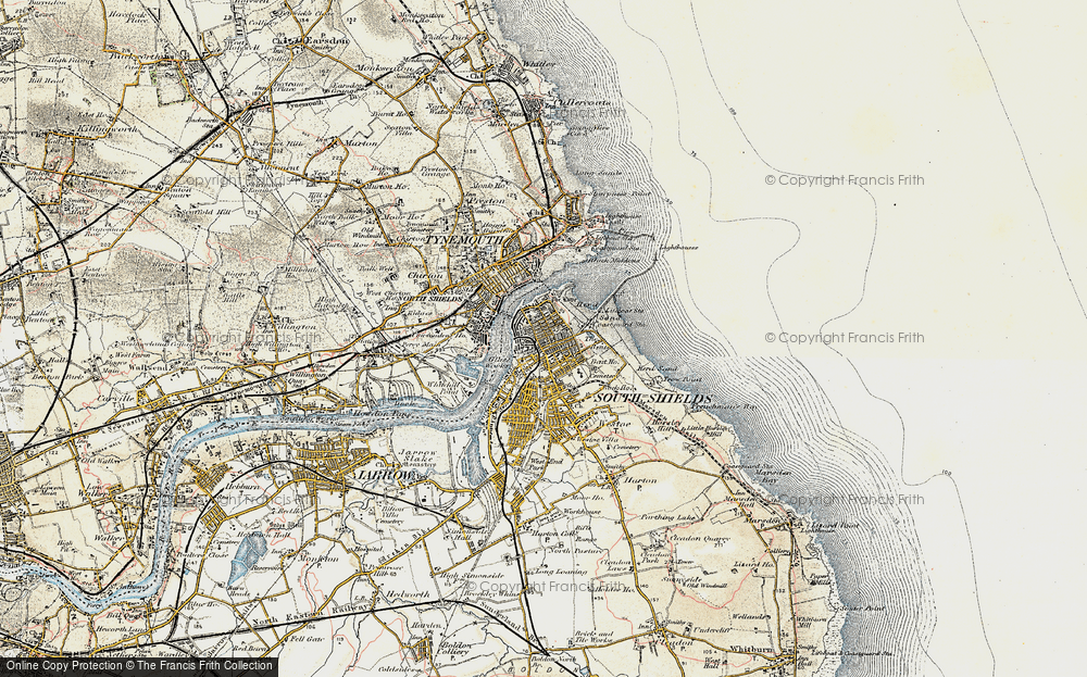 Old Map of Historic Map covering Black Middens in 1901-1903
