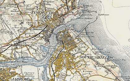 Old map of Black Middens in 1901-1903