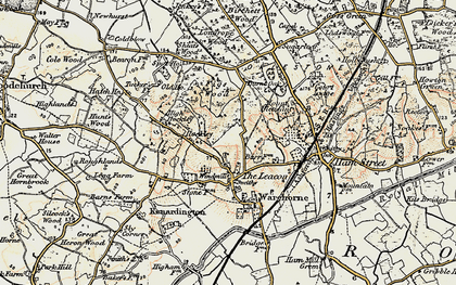 Old map of Burnt Oak in 1898