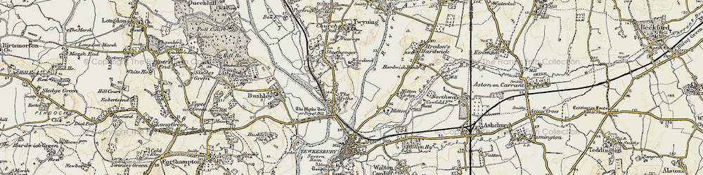 Old map of The Mythe in 1899-1901